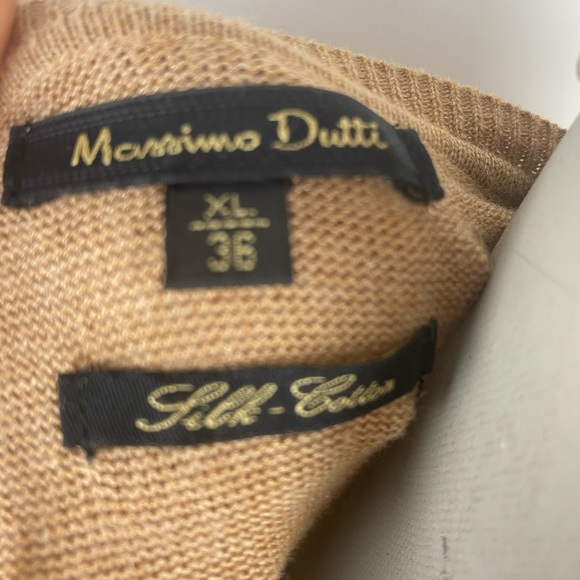 Mossimo Dutti Color Block Sweater Dress Short Sleeve Size XL Tan and Yellow - Picture 4 of 4